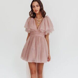 Selfie Leslie Star Tulle Train Mini in Blush NWT Size 10